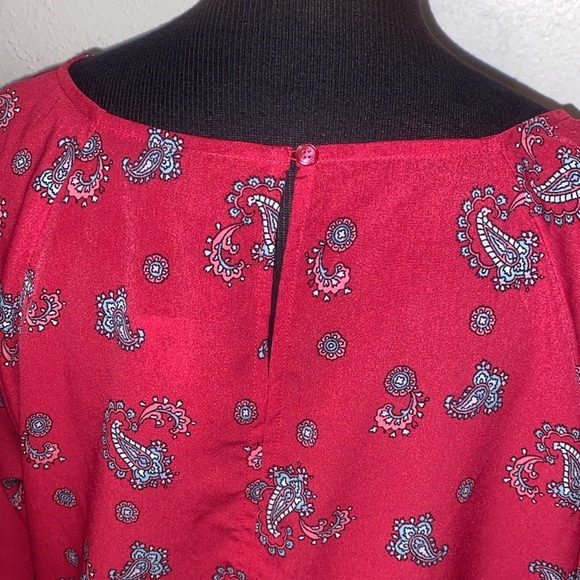 Lane Bryant Hot Pink Paisley Tunic with Tie Detail - Picture 7 of 10